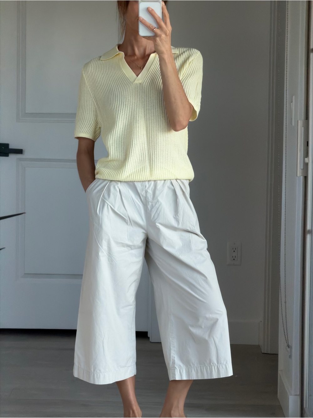 Calvin Klein Wide Leg Pull On Pants Beige XS